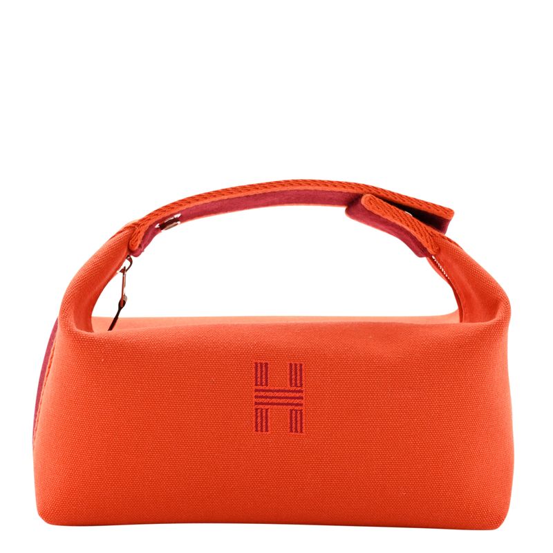 Hermes Bride-a-Brac Case Small Model, Orange Canvas with Palladium Hardware, Brand New KJRB001 Hermes Bride-a-Brac Case Small Model, Orange Canvas with Palladium Hardware, Brand New KJRB001
