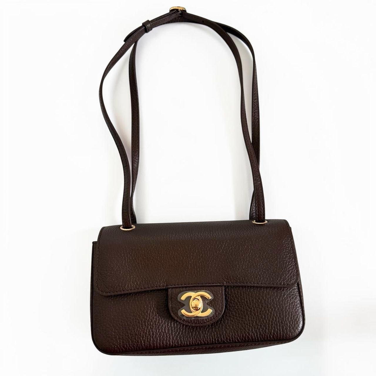 Chanel Mini Souplissimo, Brown Caviar Leather, Gold Hardware, New in Box MA001