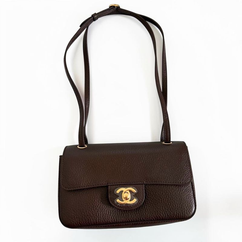 Chanel Mini Souplissimo, Brown Caviar Leather, Gold Hardware, New in Box MA001 Chanel Mini Souplissimo, Brown Caviar Leather, Gold Hardware, New in Box MA001