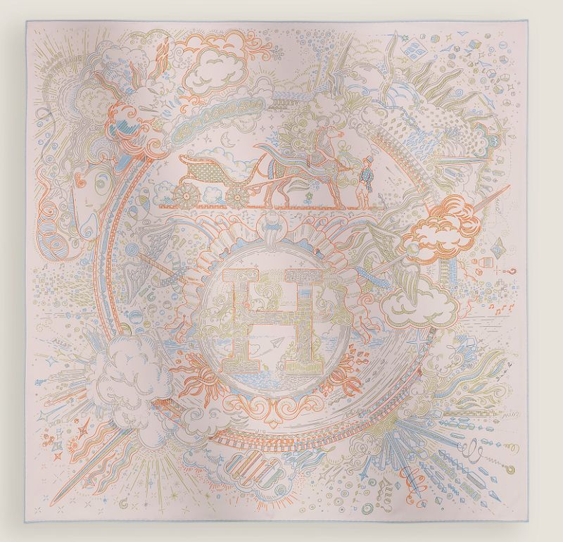 Hermes Silk Scarf, 90x90, New in Box MA001