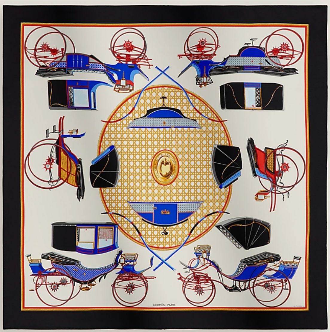 Hermes Silk Scarf, 90x90, New in Box MA001