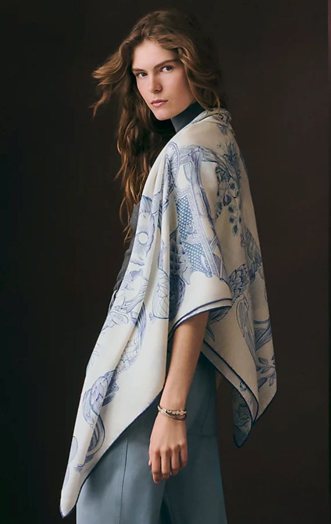 Hermes Cashmere Silk Shawl 140cm, New in Box CA001