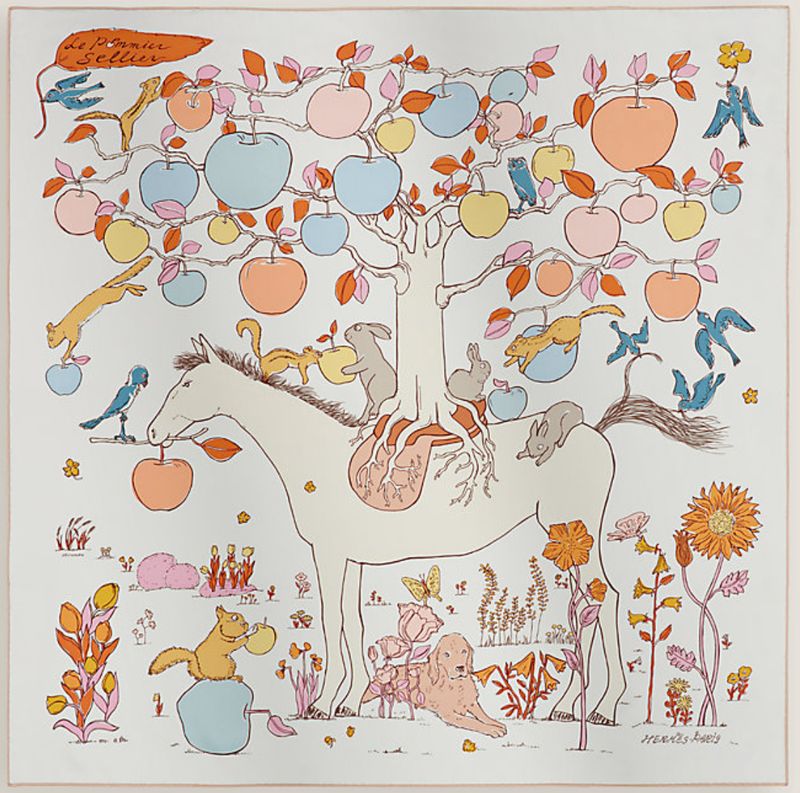 Hermes Silk Scarf, 90x90, New in Box MA001