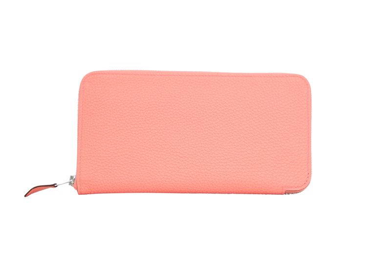 Hermes Azap Classique Wallet, Coral Peach Leather and Palladium Hardware, X 2016 Stamp, New in Box WA001