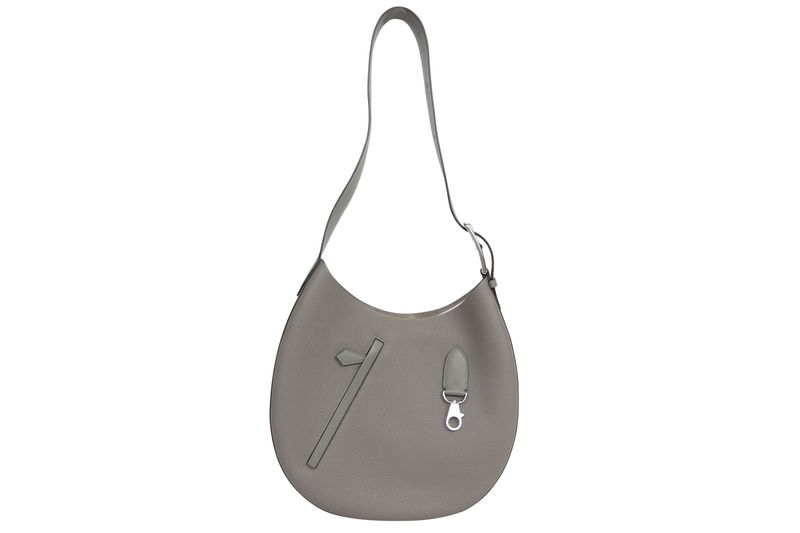 Hermes Archon Shoulder Bag, Gray Gris Meyer Togo and Swift Calfskin with Palladium Hardware, K 2025 Stamp, Preowned in Box WA001