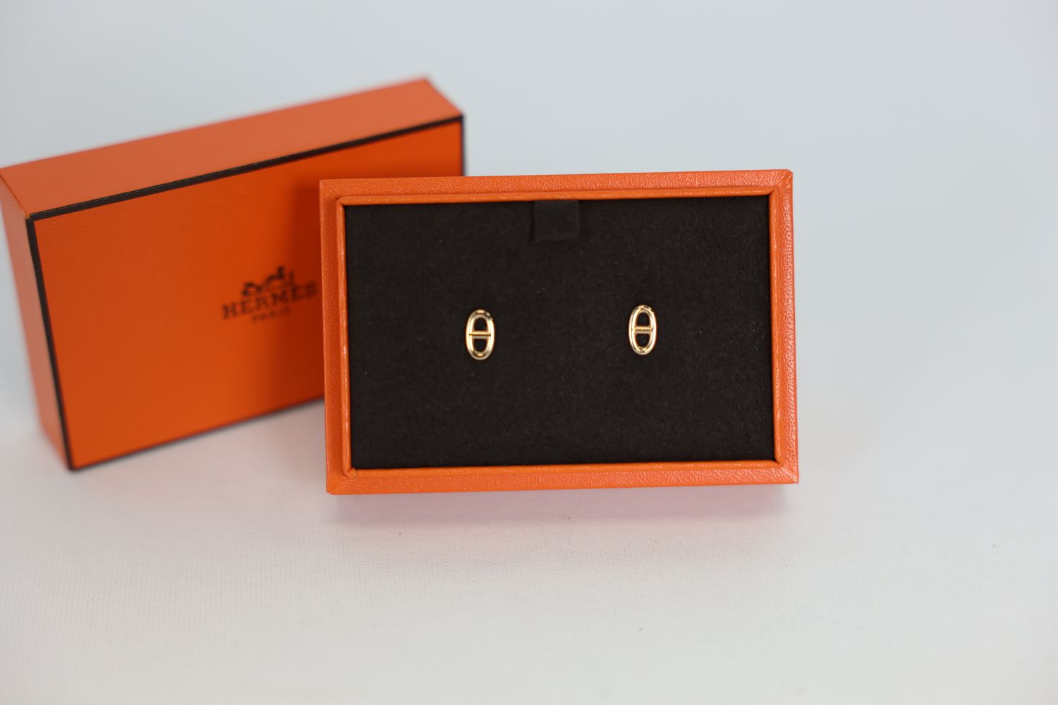Hermes Farandole Very Small Model Earrings, 18k Rose Gold, New in Box WA001