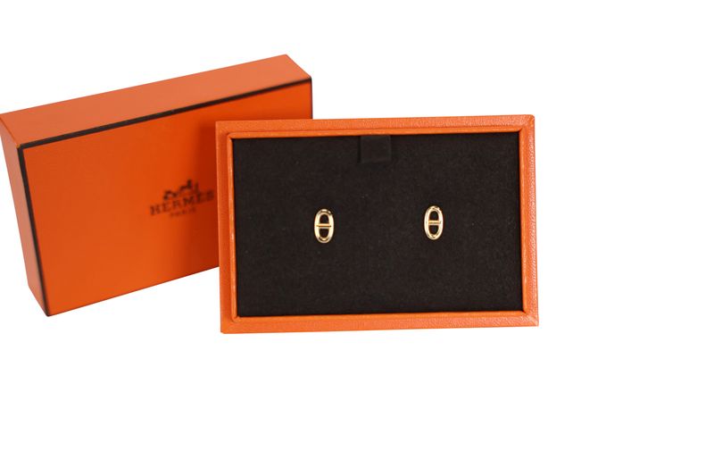Hermes Farandole Very Small Model Earrings, 18k Rose Gold, New in Box WA001