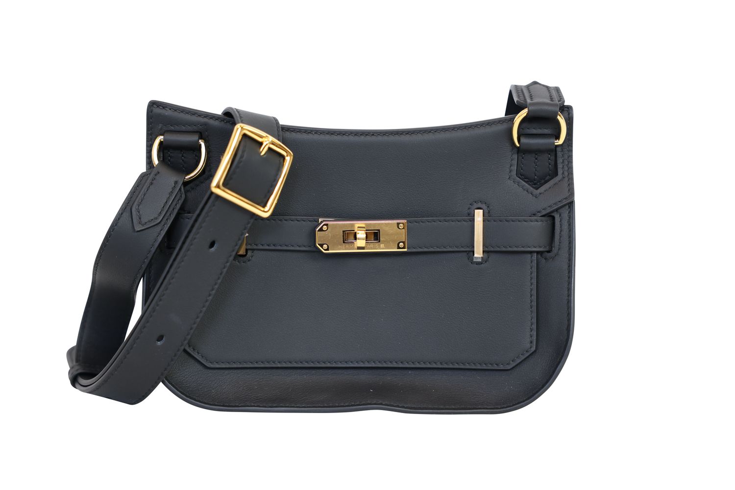 Hermes Jypsiere Mini Bag, Black Noir Evergrain Leather and Gold Hardware, G 2026 Stamp, New in Box WA001