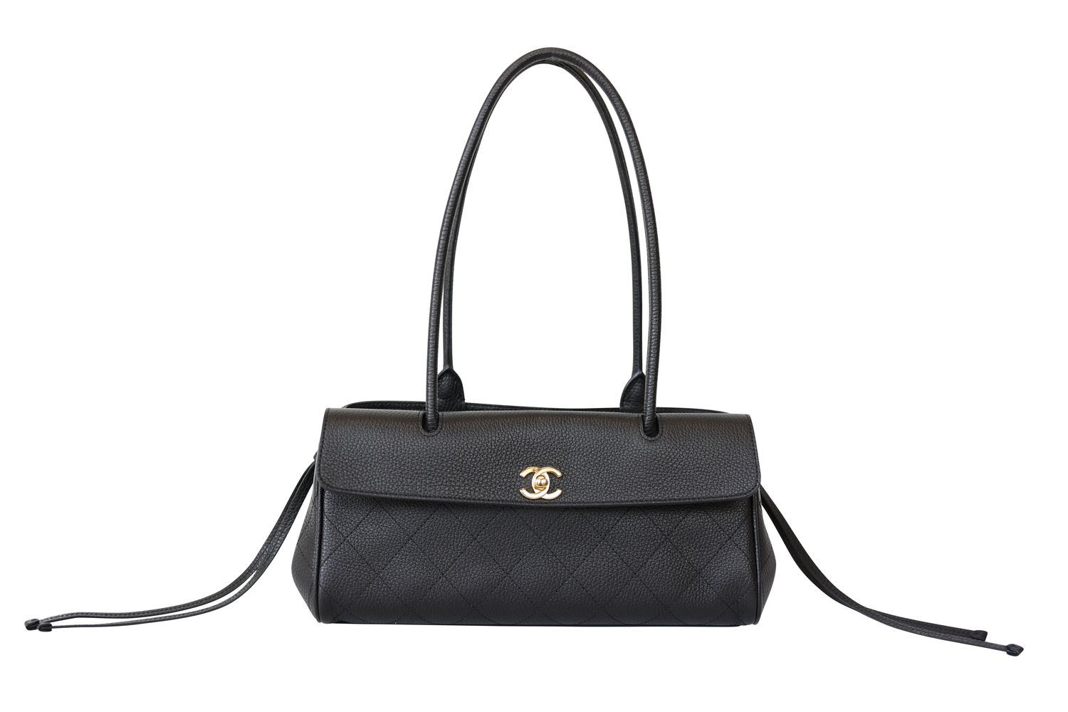 Chanel Urban Essentials Small Shopping Bag, Black Grained Calfskin and Gold Hardware, New in Box WA001