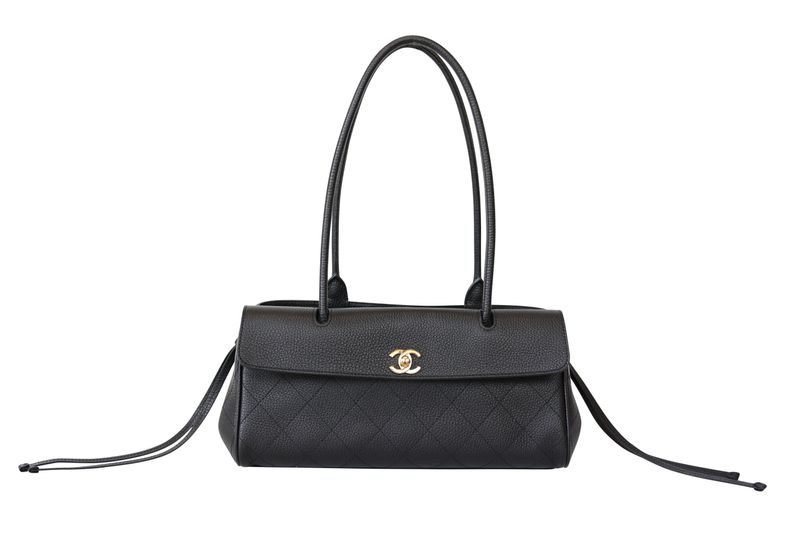 Chanel Urban Essentials Small Shopping Bag, Black Grained Calfskin and Gold Hardware, New in Box WA001