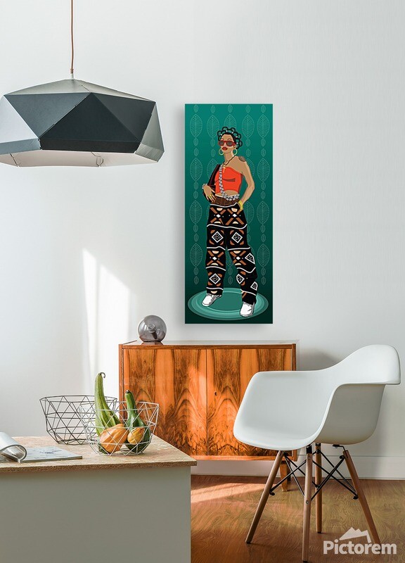 Bantu Knots in Mudcloth Pants