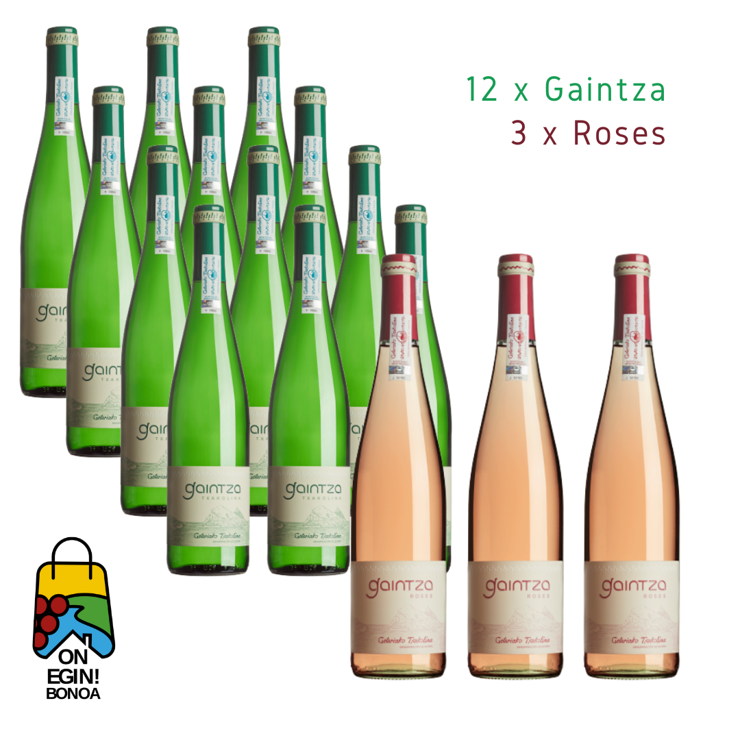 Pack 12 Gaintza - 3 Roses Txakolina
