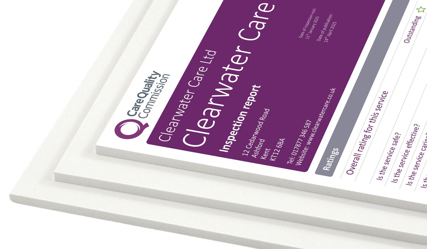 CQC Inspection Report Board