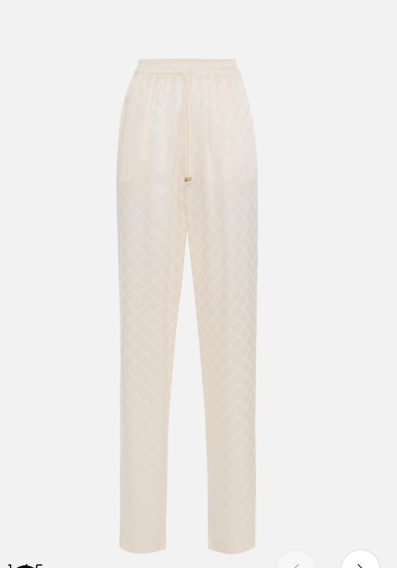 Joggers in satin con losanga jacquard