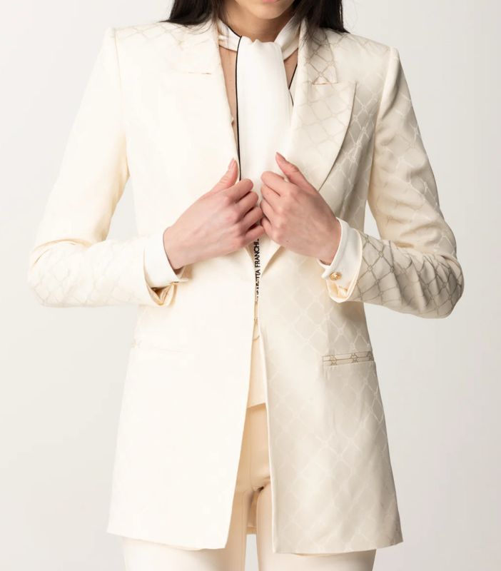 Giacca in satin con losanga jacquard