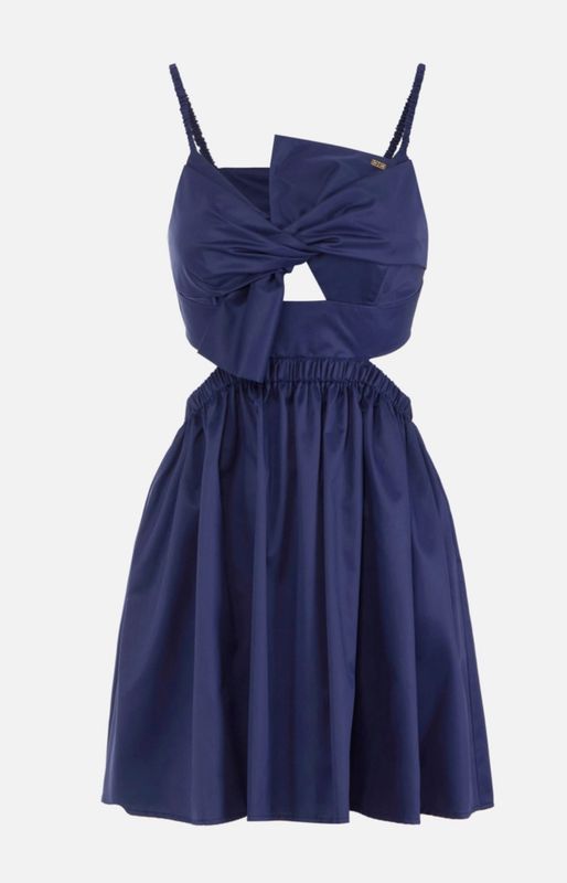 Abito in popeline di cotone con fiocco