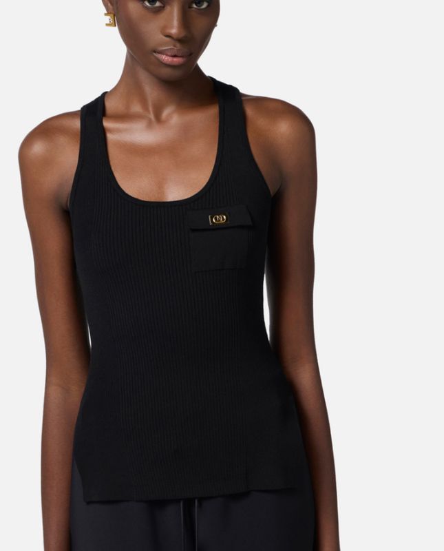 Canotta a micro costine con taschino