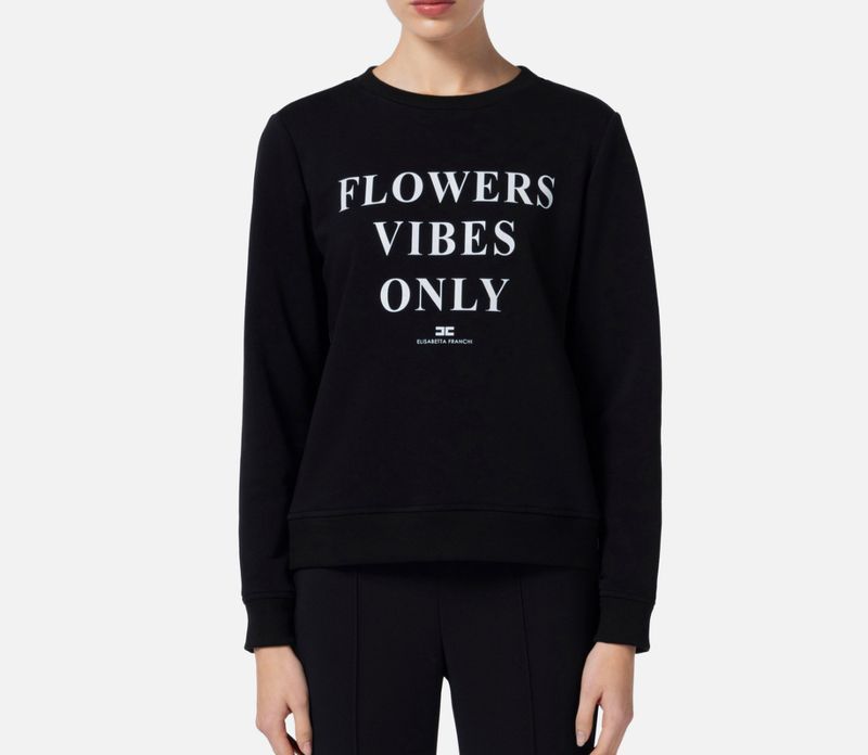 Felpa in cotone modal con lettering