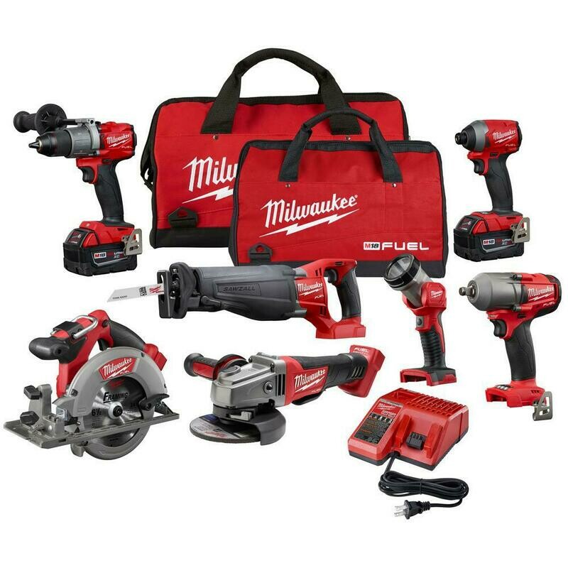 Milwaukee Tool Set, 7pc battery