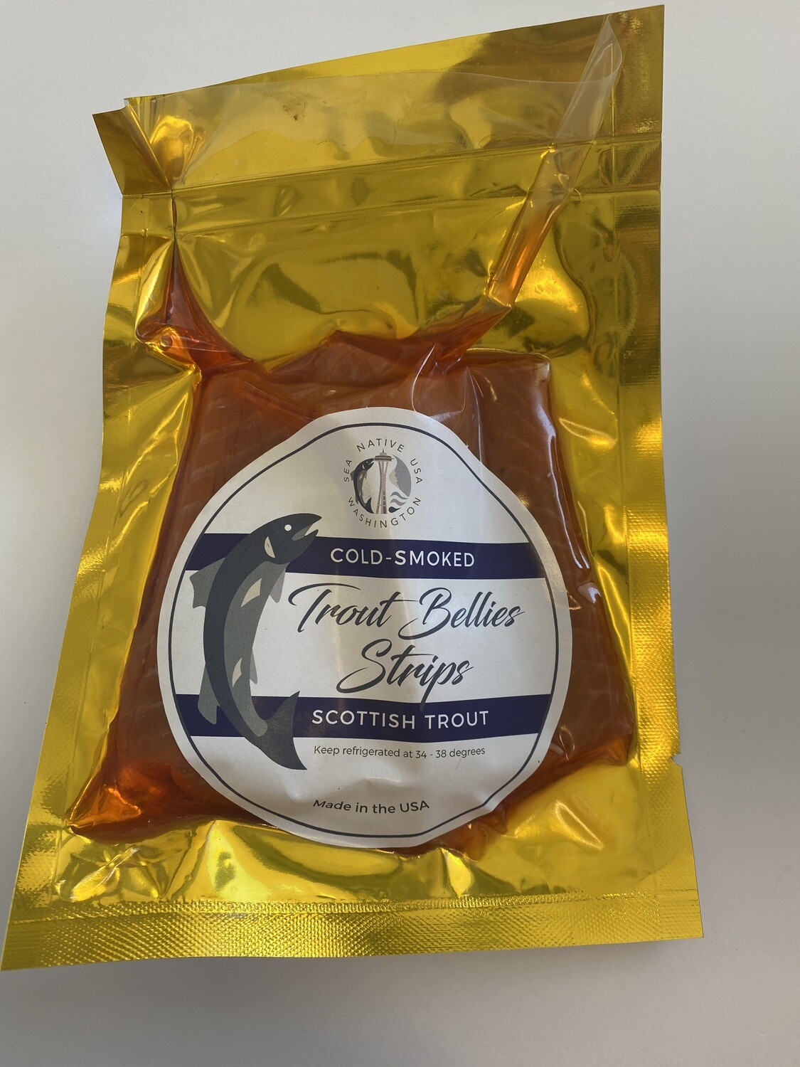 Cold Smoked Scottish Trout Bellies Strips Cold Smoked Scottish Trout Bellies Strips