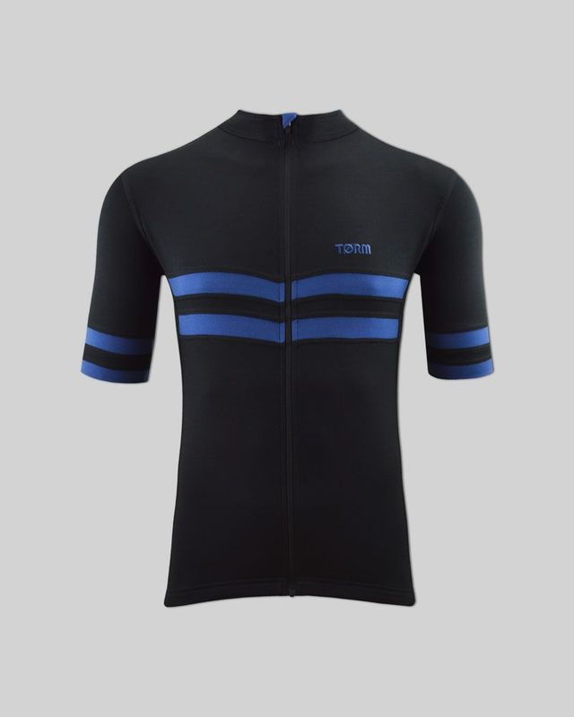 T17 Jersey - Black with Bahama Blue Trim T17 Jersey - Black with Bahama Blue Trim