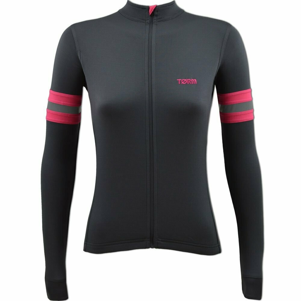 Womens Merino LS Reflective Jersey - Grey