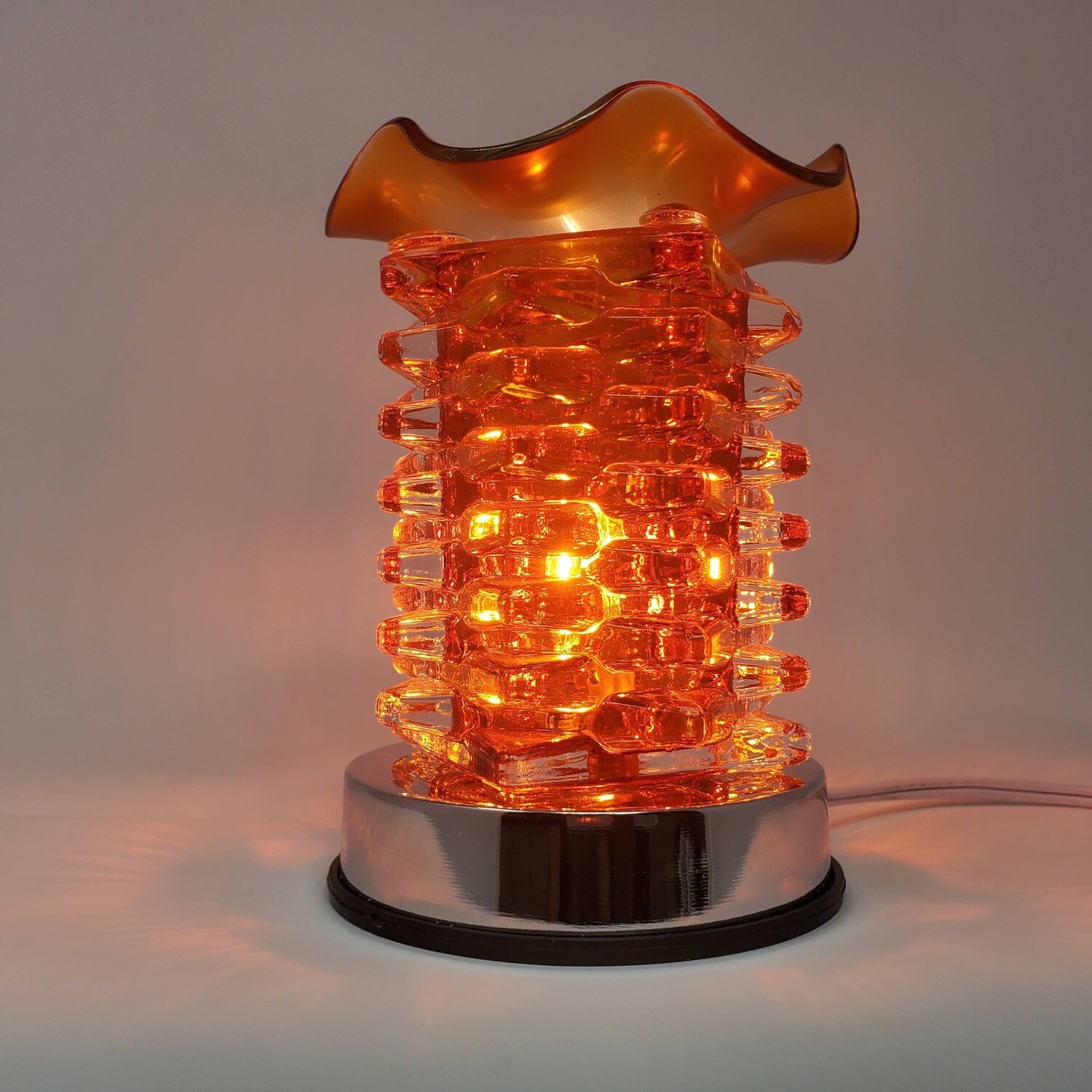 ORANGE LAYERED GLASS TOUCH LAMP