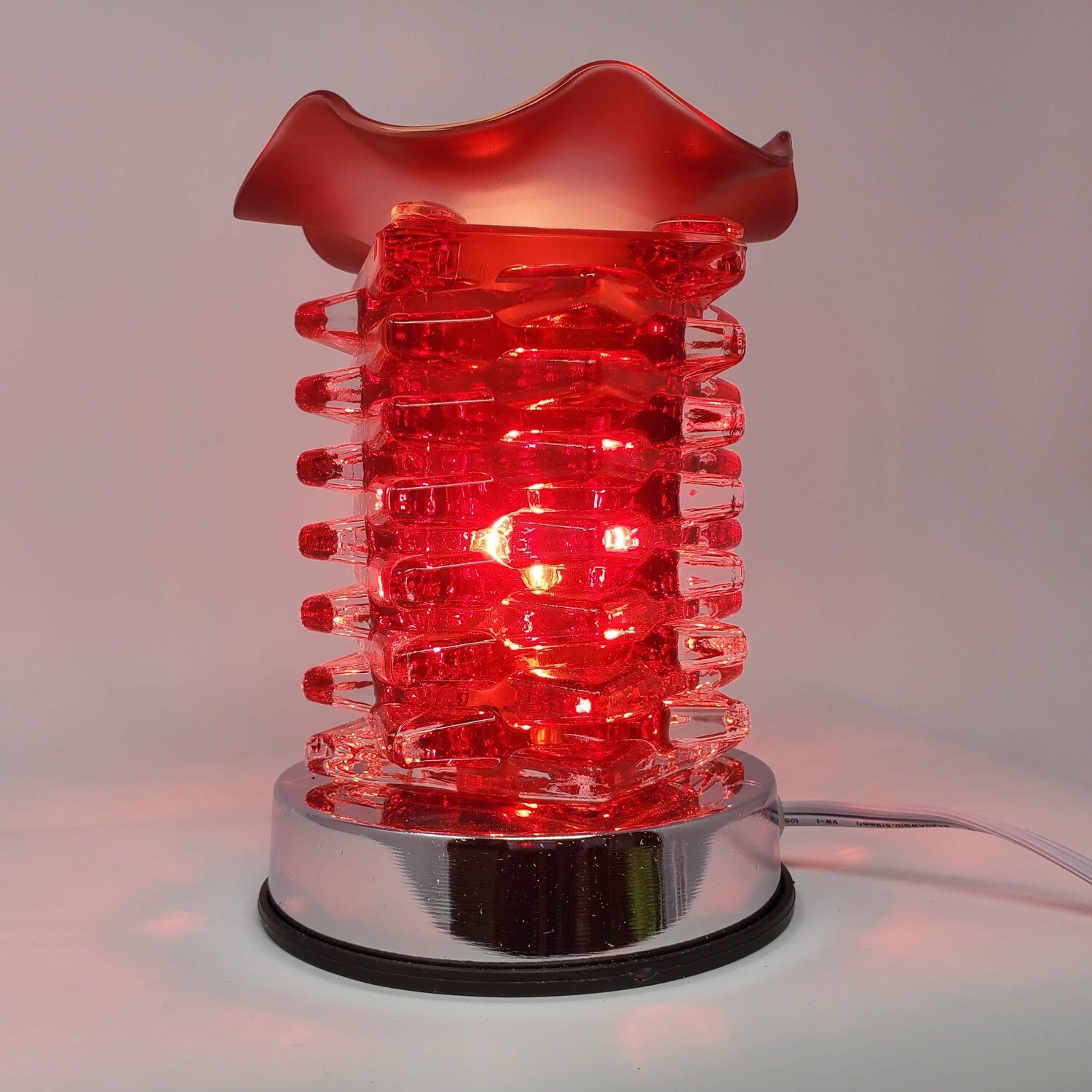 RED LAYERED GLASS TOUCH LAMP