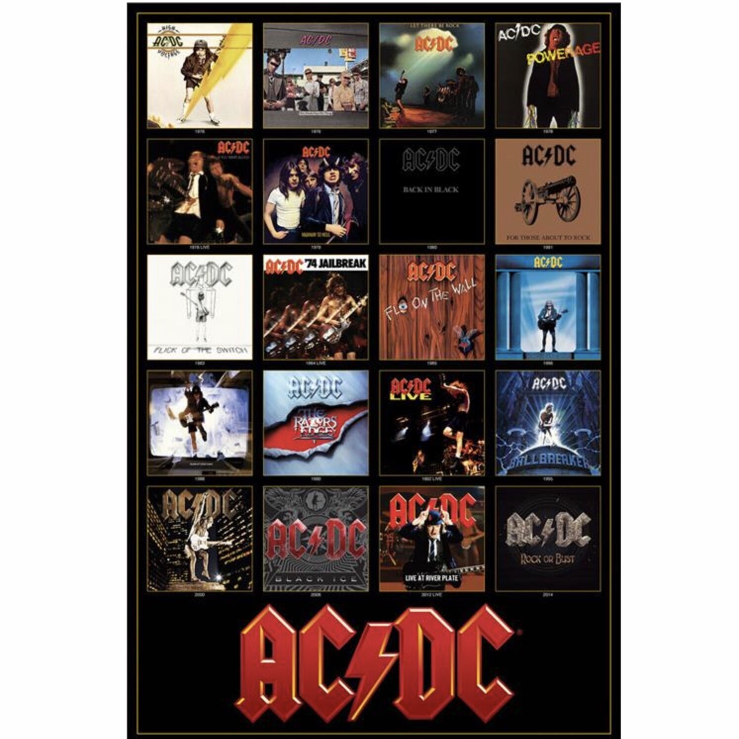 AC/DC DISCOGRAPHY POSTER