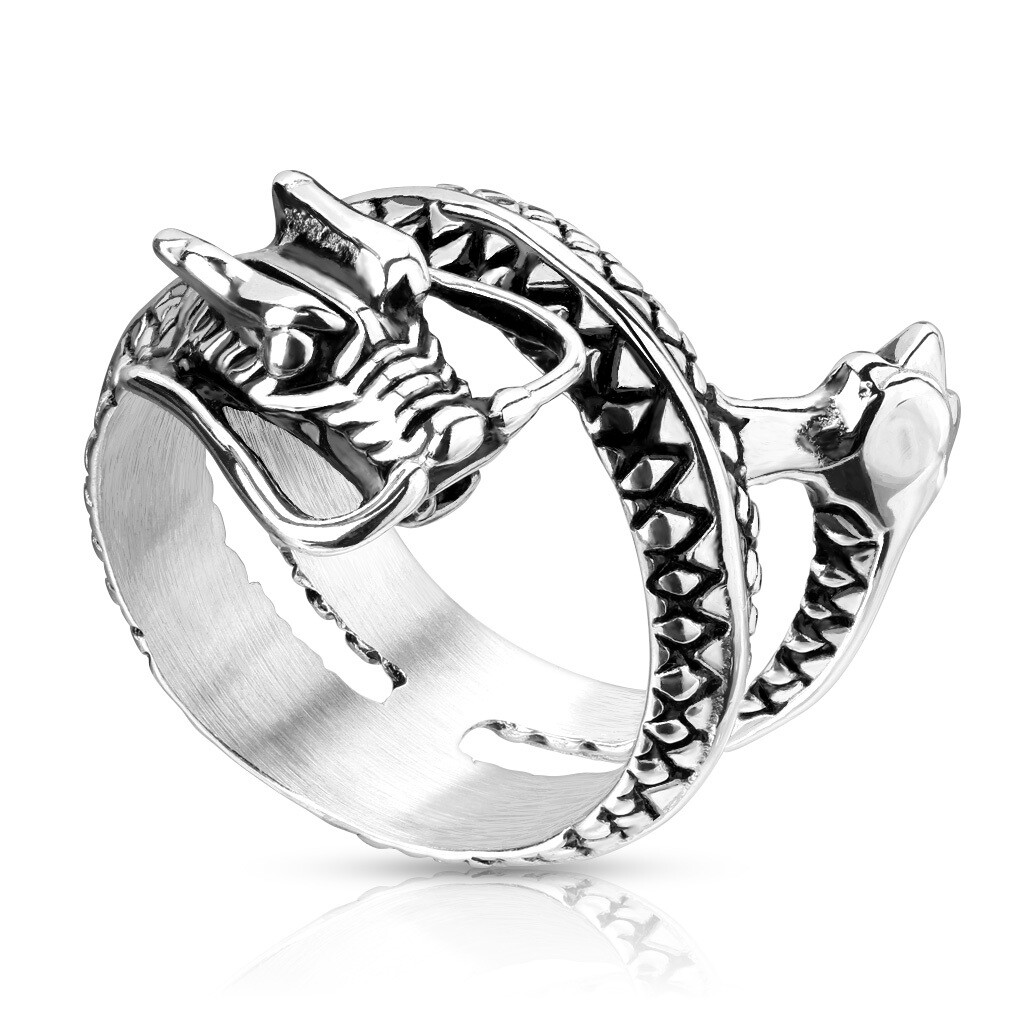 316L COILED DRAGON RING