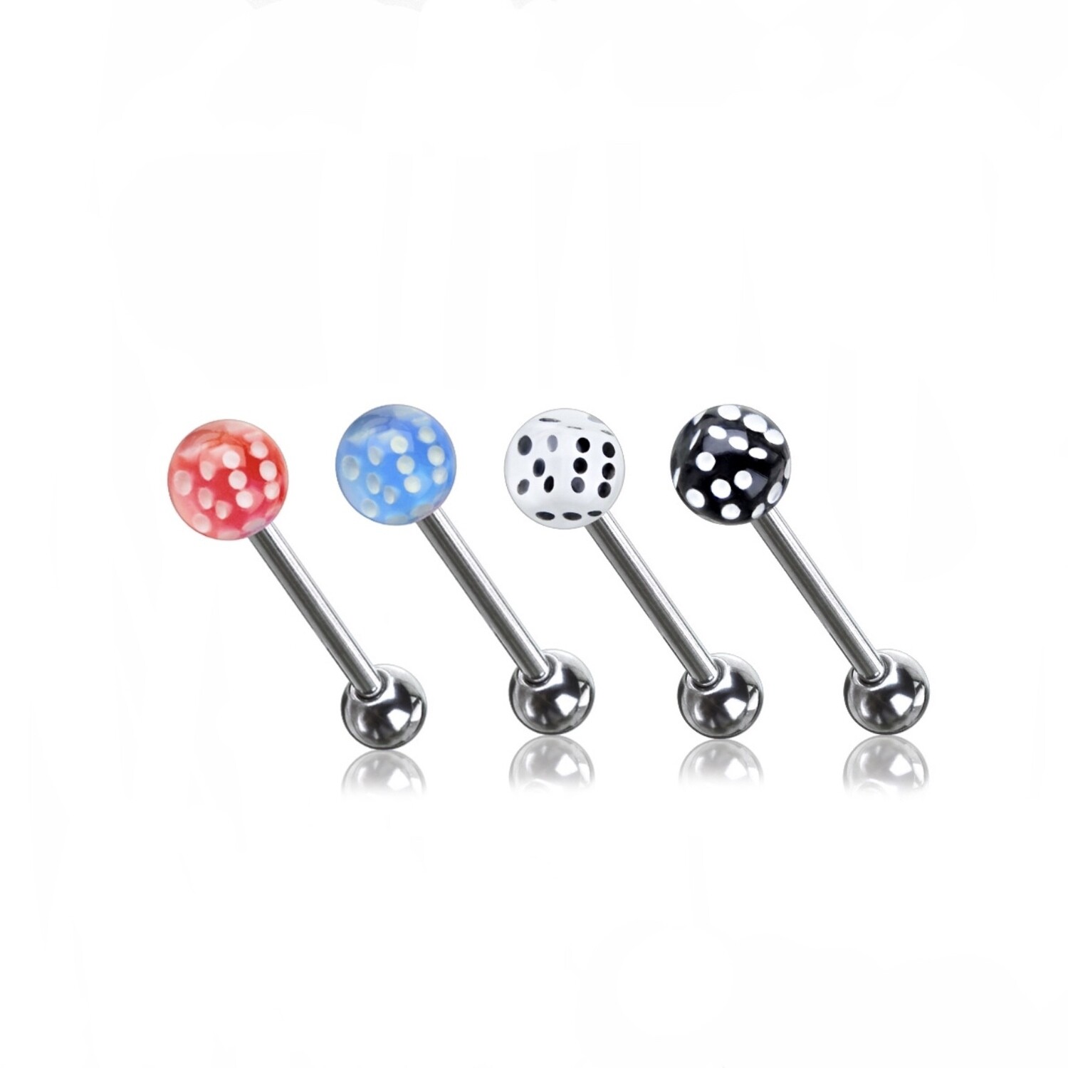 4PK BUBBLE DICE BARBELL 14G 5/8&quot;