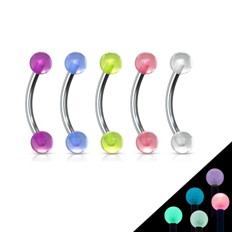 5PK GLOW EYE CURVE 16G 5/16"