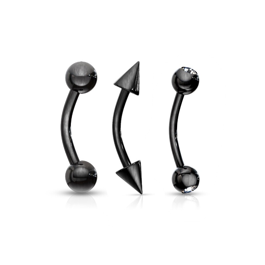 3PK BLACK EYEBROW ASST 16G 5/16&quot;