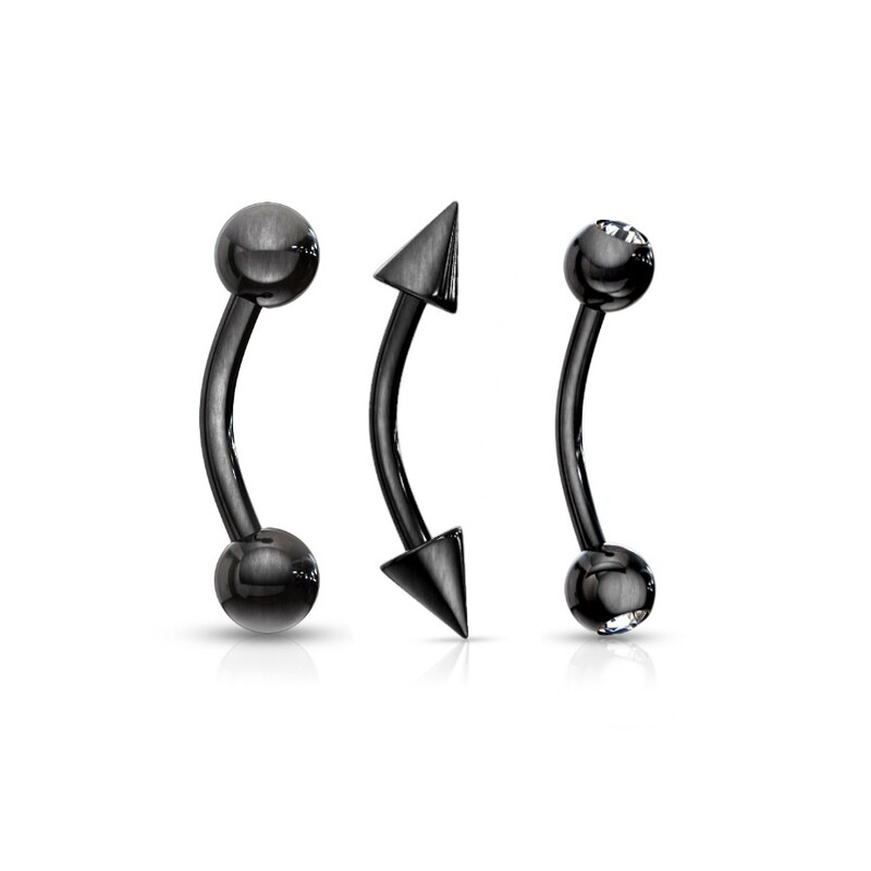 3PK BLACK EYEBROW ASST 16G 5/16"
