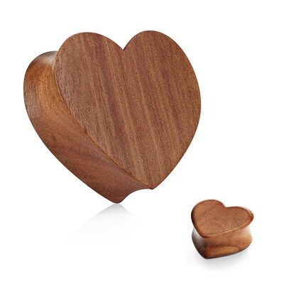 CHERRY WOOD HEART PLUGS