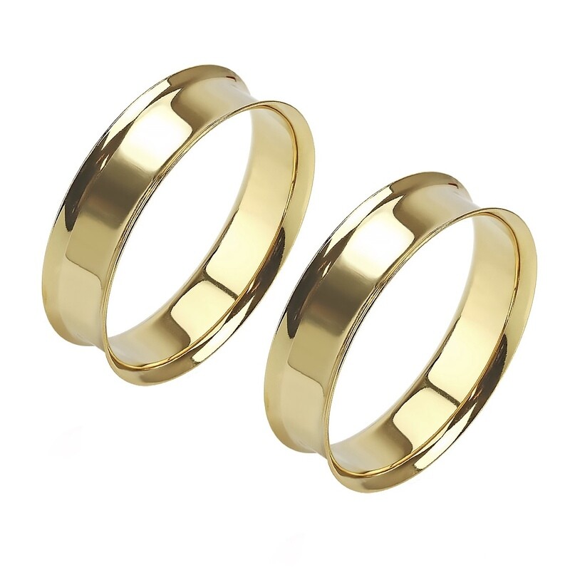 GOLD PLT FLARE TUNNELS 1&amp;1/2"