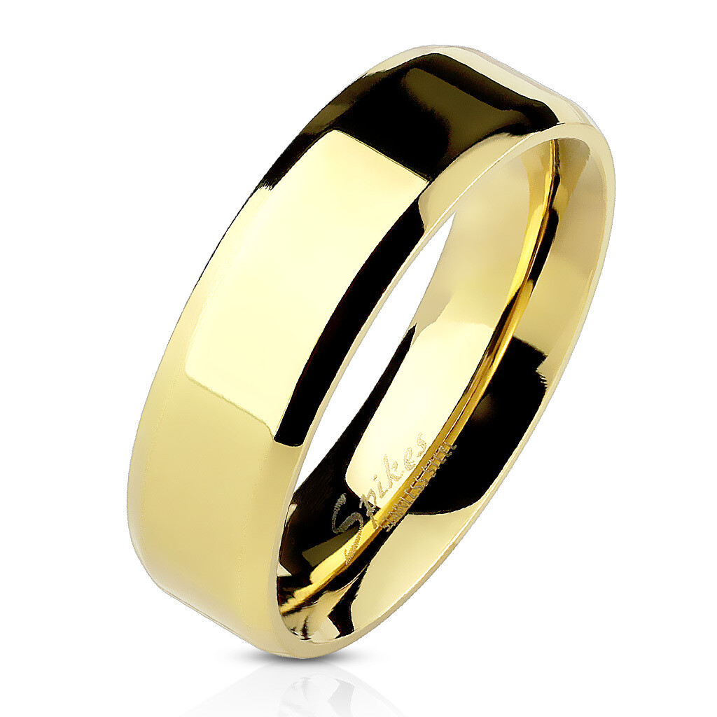 316L GOLD BEVELED RING