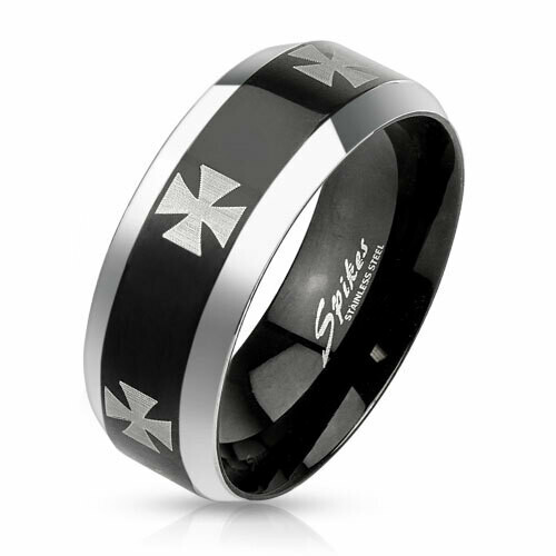316L IRON CROSS LASER ETCH RING