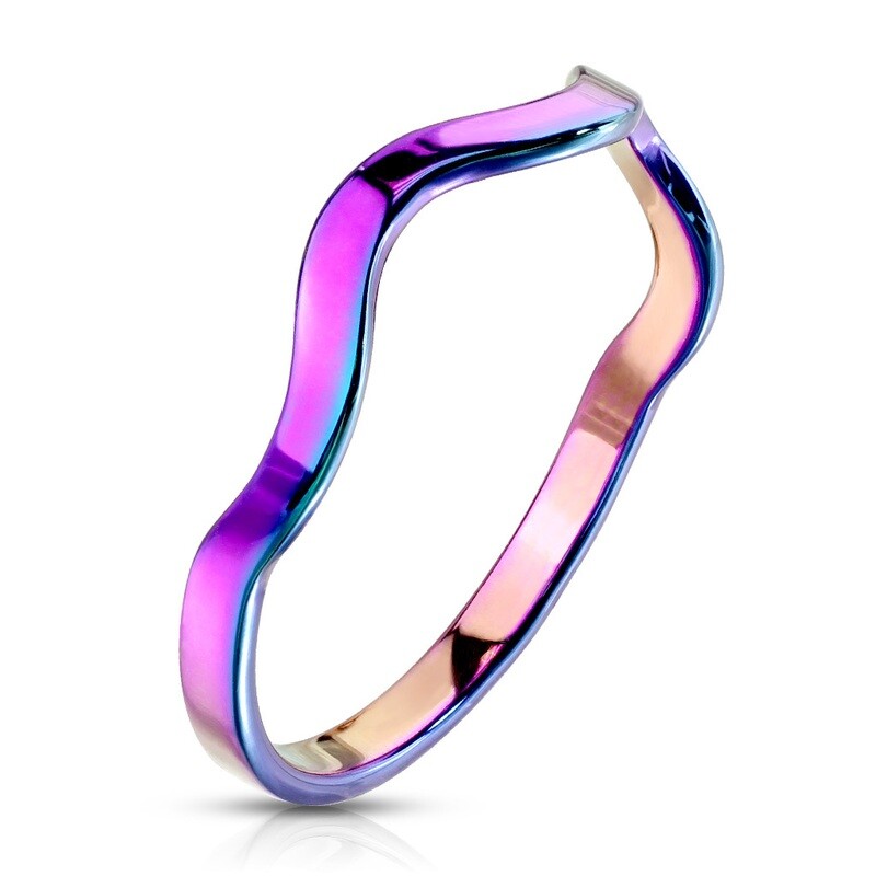 316L WAVY RAINBOW RING
