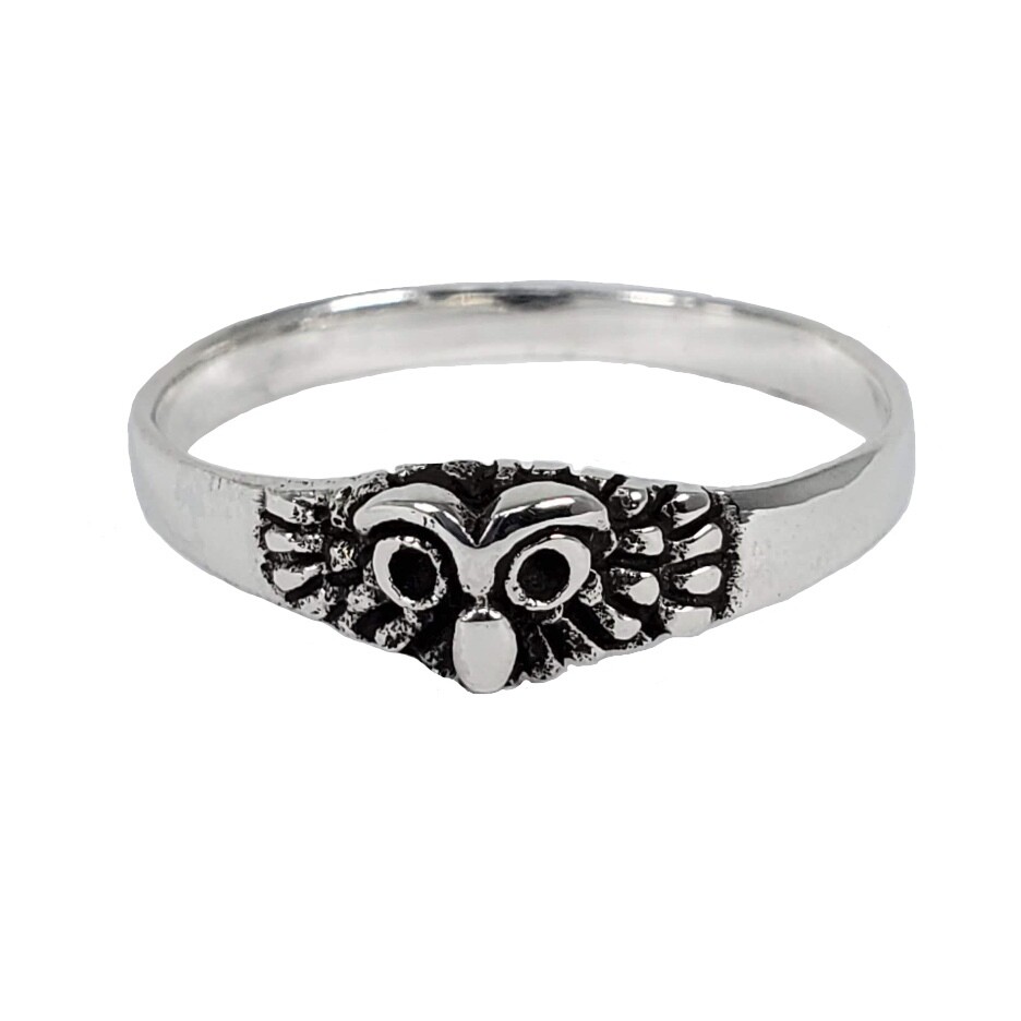 925 FEATHERY OWL RING