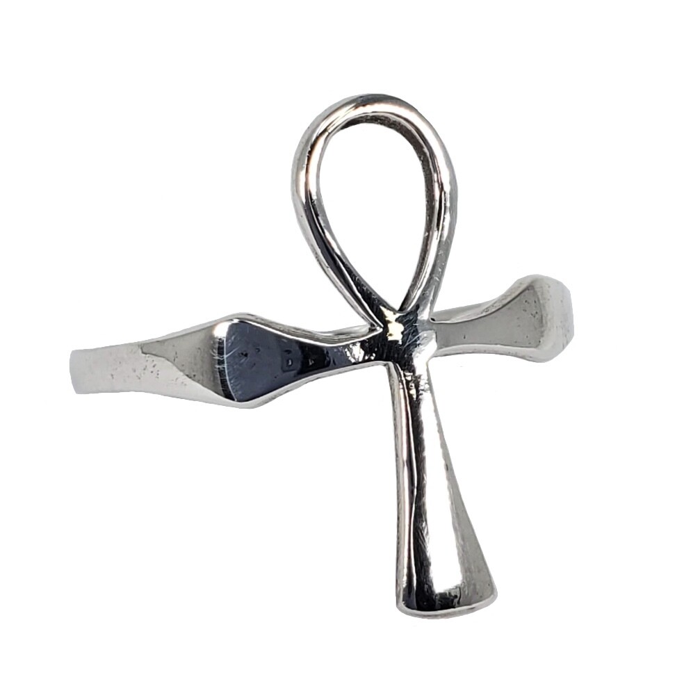 925 ANKH HIGH POLISH RING