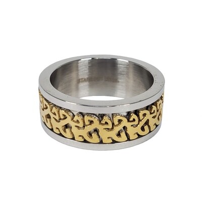 316L GOLD/SILVER DESIGN RING