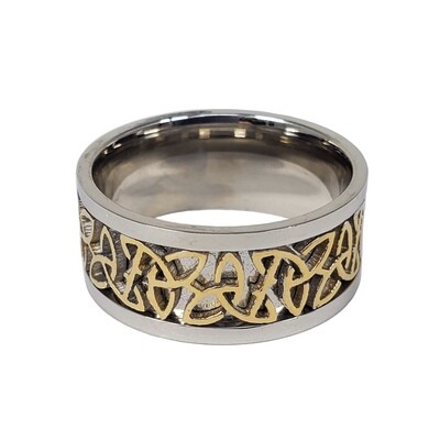316L GOLD/SILVER TRIQUETRA RING