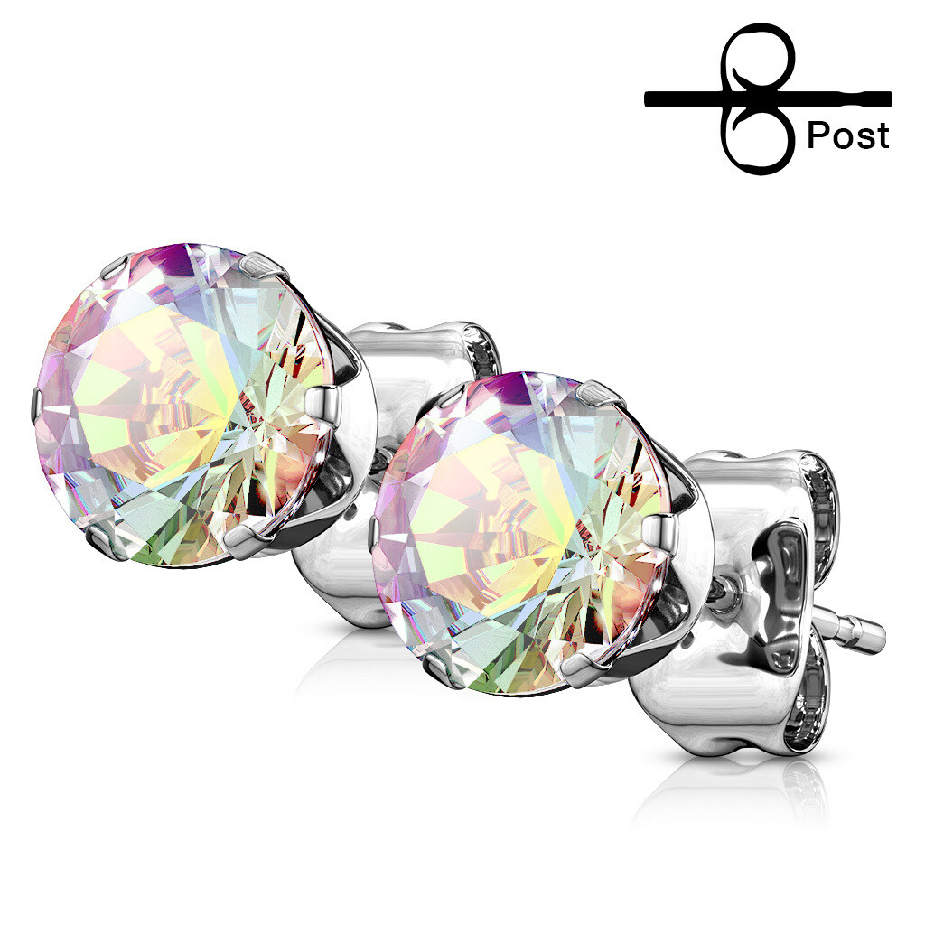 AB ROUND CZ EARRINGS