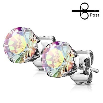 AB ROUND CZ EARRINGS