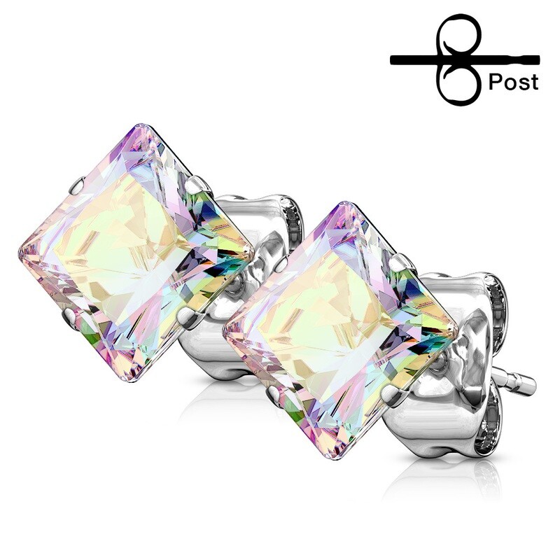 AB SQUARE CZ EARRINGS