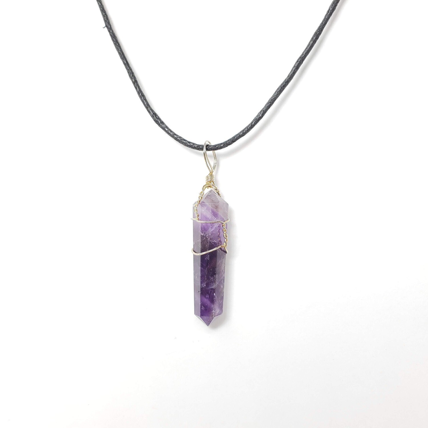 AMETHYST WIRE WRAP NECKLACE