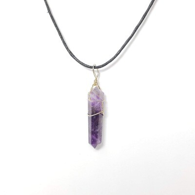 AMETHYST WIRE WRAP NECKLACE