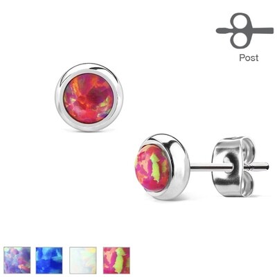 OPAL BEZEL EARRINGS