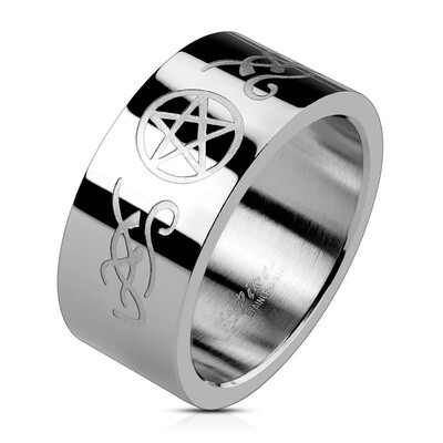 316L PENTAGRAM ENGRAVED RING